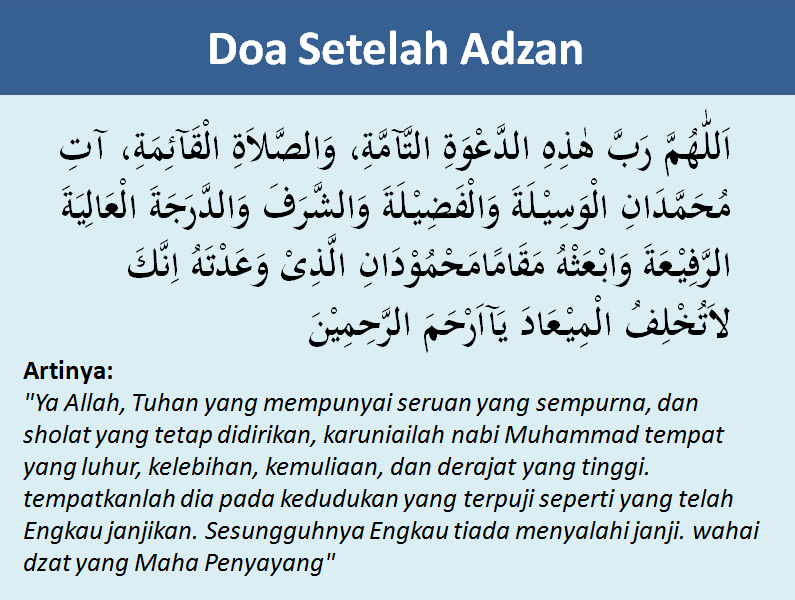 Doa Setelah Adzan